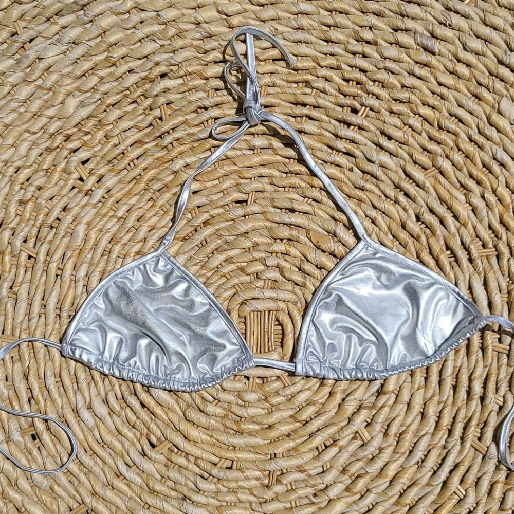Silver bikini top